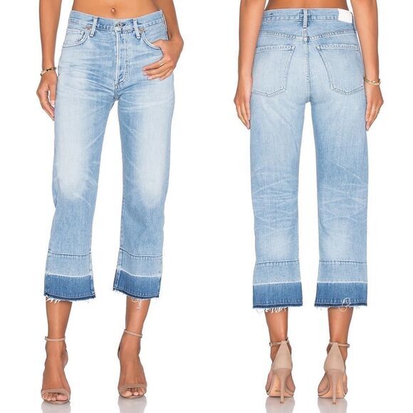 Citizens Of Humanity Cora Crop Relaxed‎ Undone Hem 27 Horizon NWOT - Picture 1 of 8